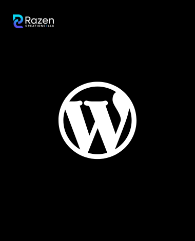 WordPress logo with Razen Creations LLC branding